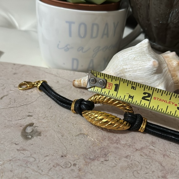 Made in Italy-Bronze Milor Design-Leather Bracelet-Gold Accent-Like New - Picture 11 of 14